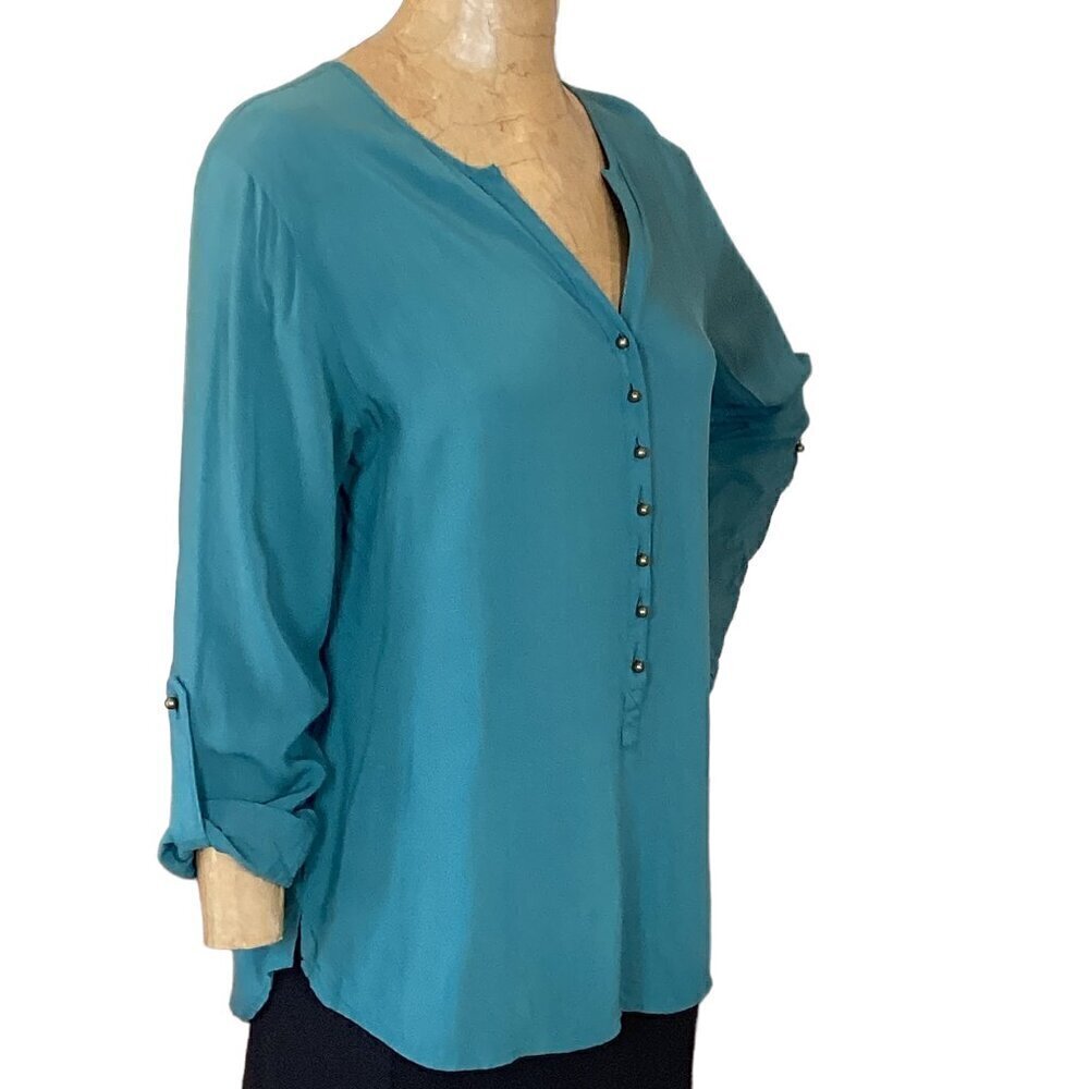 Soft Surroundings Split Neck Button Tunic Blouse … - image 4